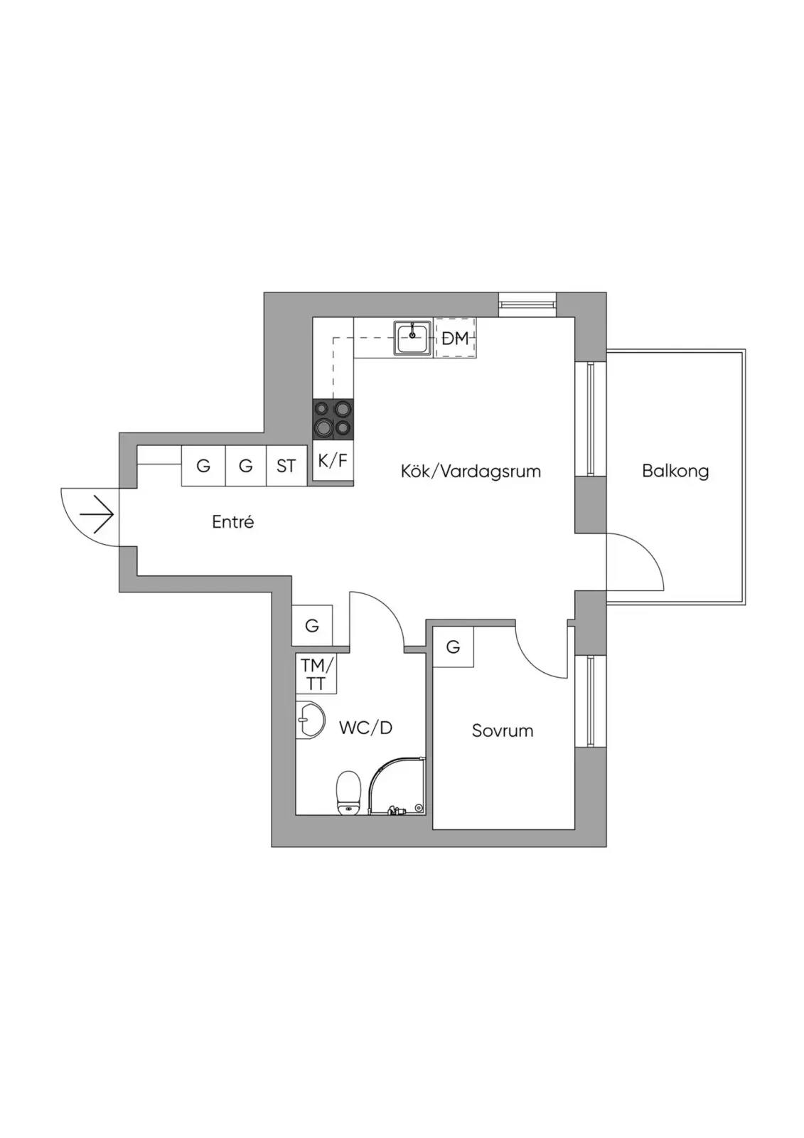 Planritning för Fyrspannsgatan 172