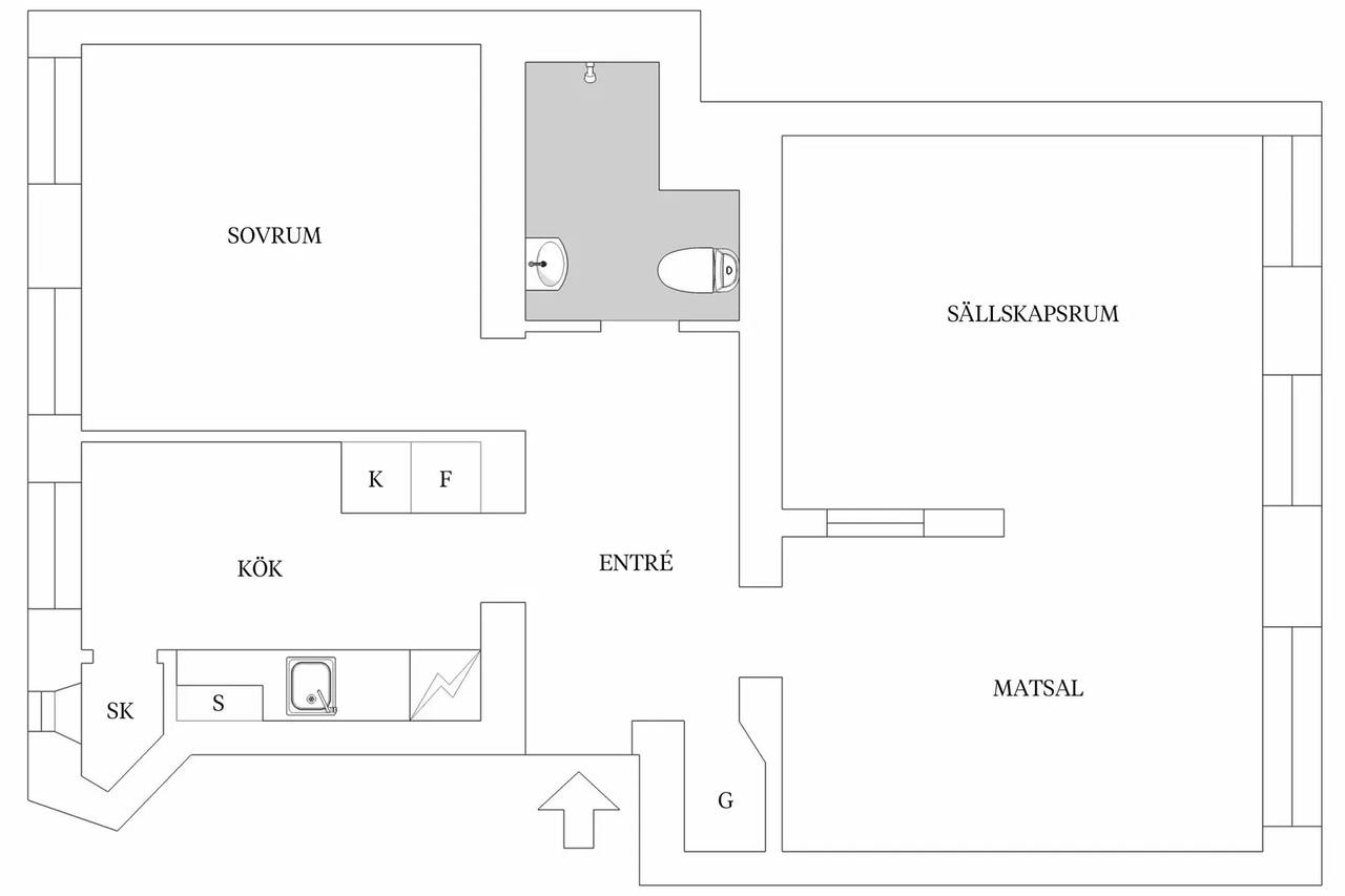 Planritning för Fredmansgatan 3A