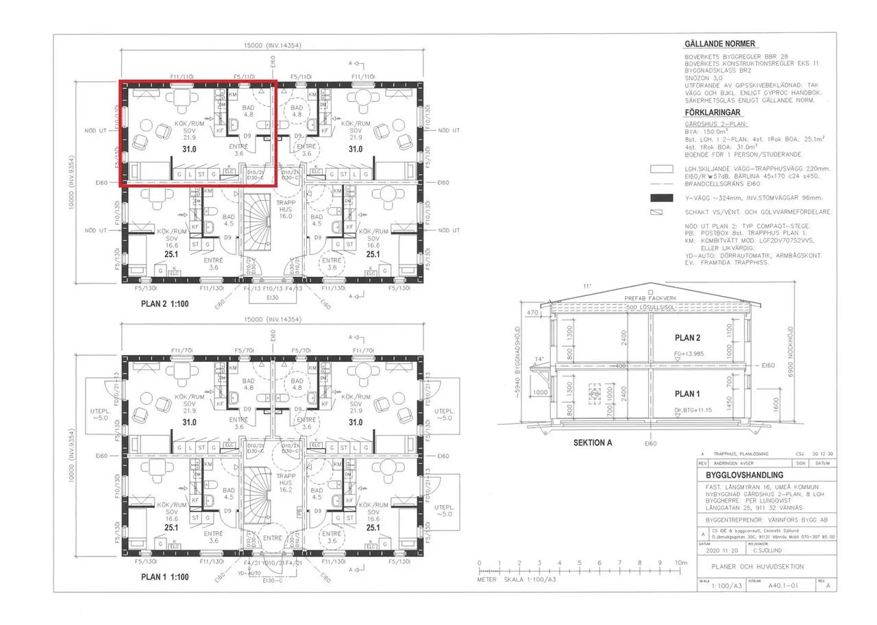 Planritning för Östra Kyrkogatan 46A