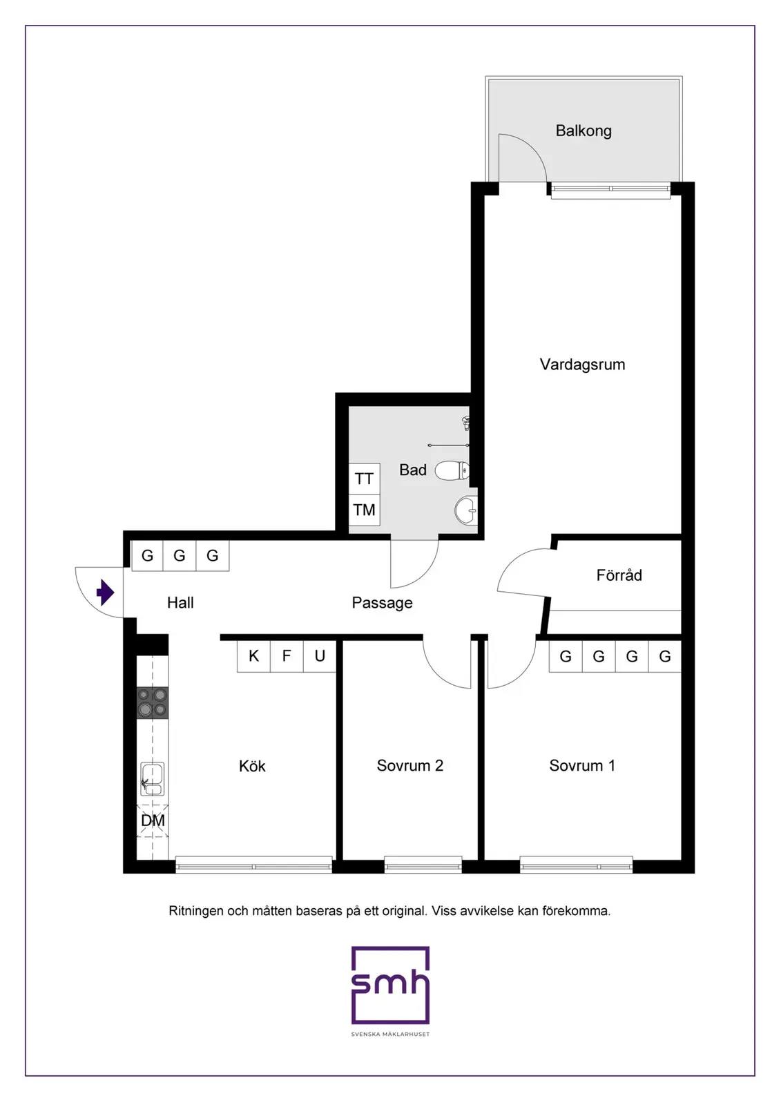 Floor plan for Midsommargränd 6, 3 Tr