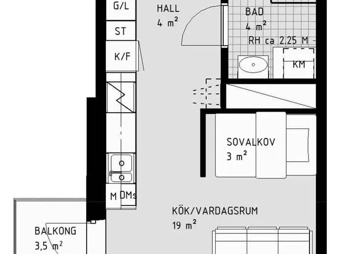 Floor plan for Tellusgatan 3