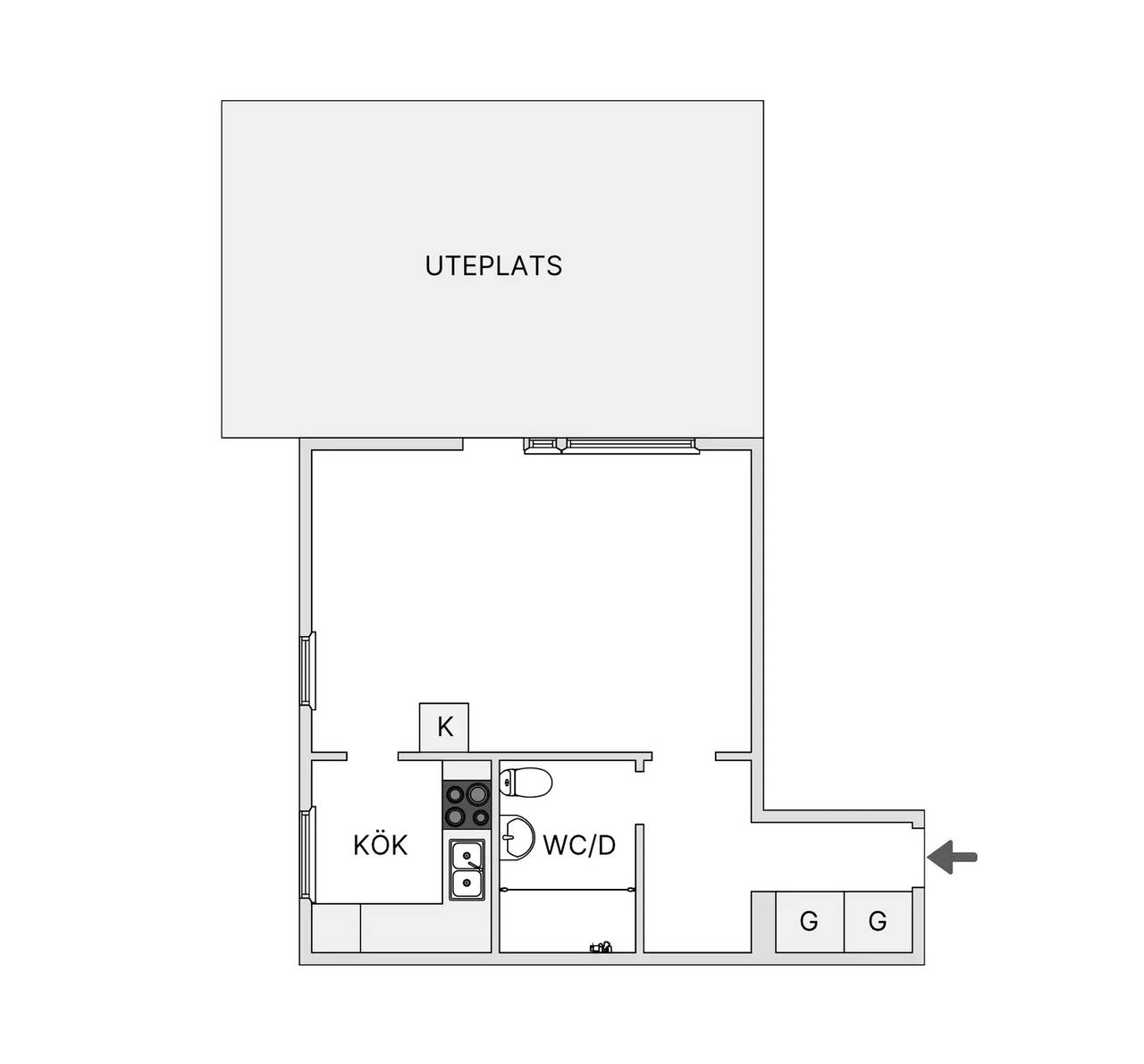 Floor plan for Klorvägen 4A