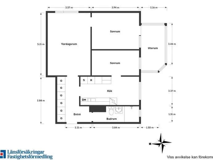 Floor plan for Hallegatan 15