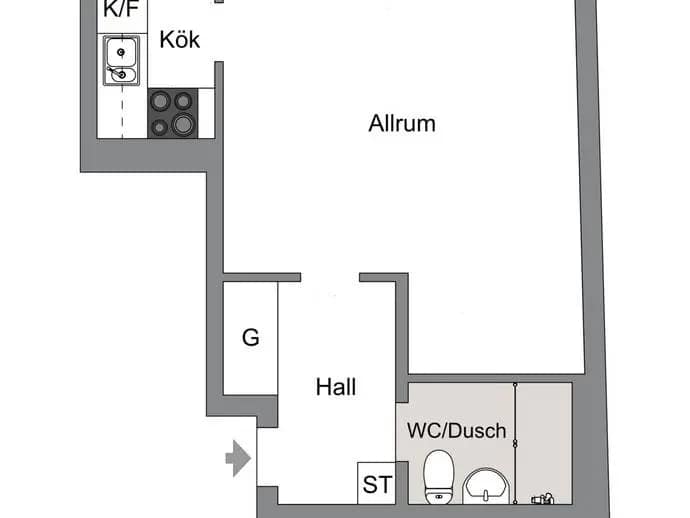 Planritning för Smedstugugatan 20A