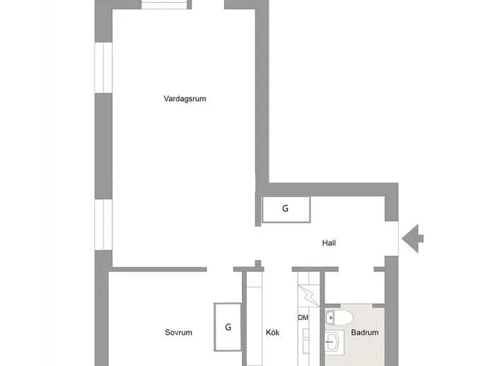 Planritning för Fleminggatan 20 B