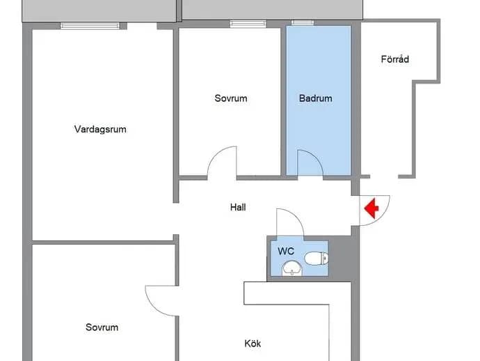 Floor plan for Tomtbergavägen 110, bv
