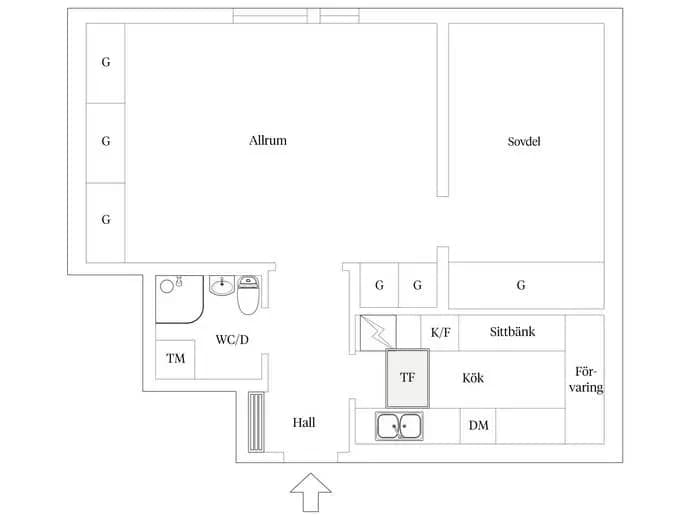 Floor plan for Krokslätts Parkgata 63 A