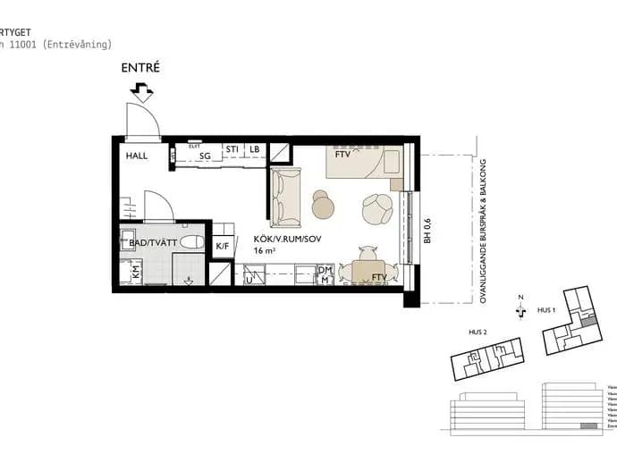Floor plan for Dockgatan 2 A