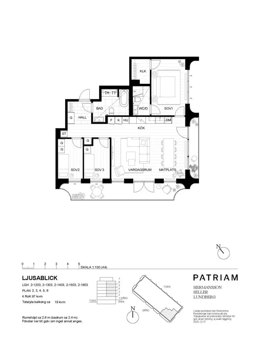 Floor plan for Primusgatan 20, Lgh 2-1403
