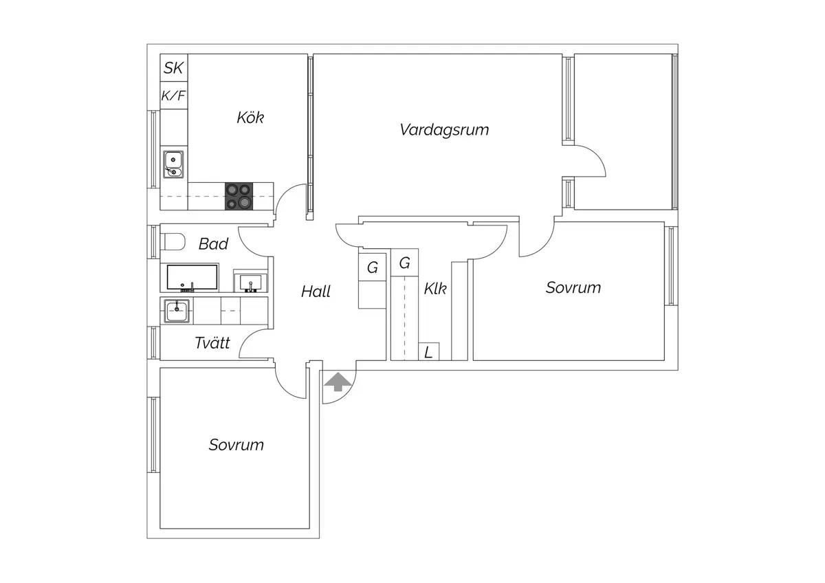 Floor plan for Rubingatan 2