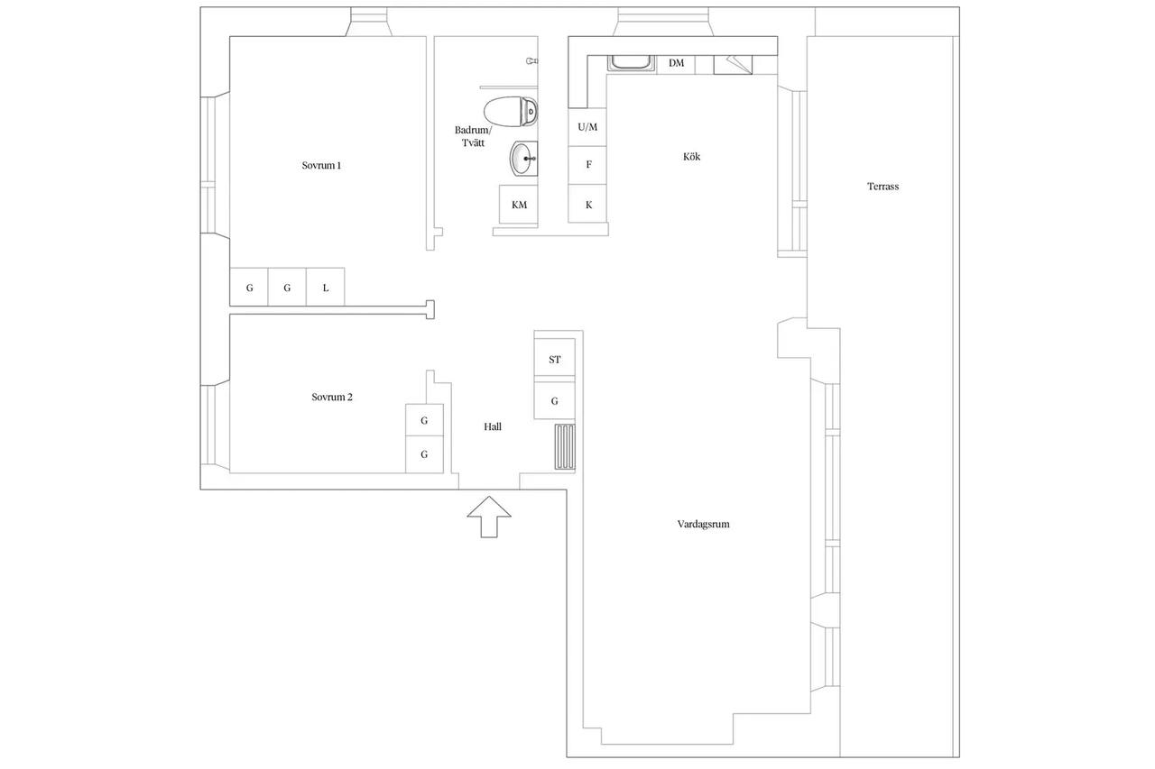 Planritning för Svängrumsgatan 71