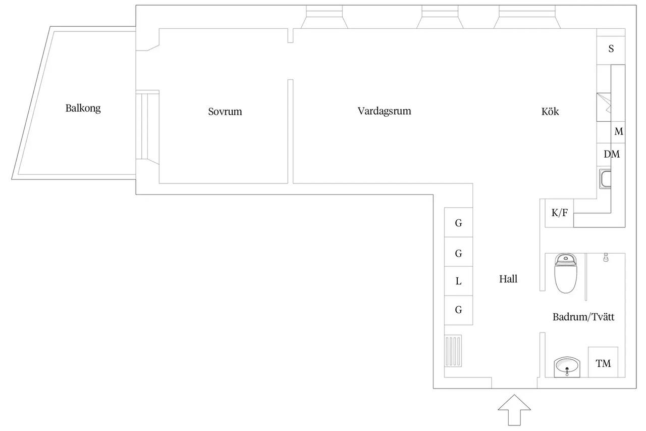 Planritning för Svängrumsgatan 75