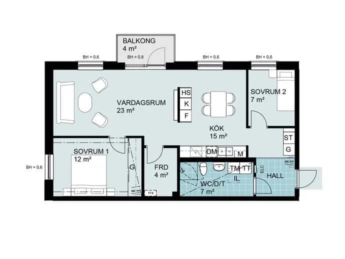 Floor plan for Parkallén