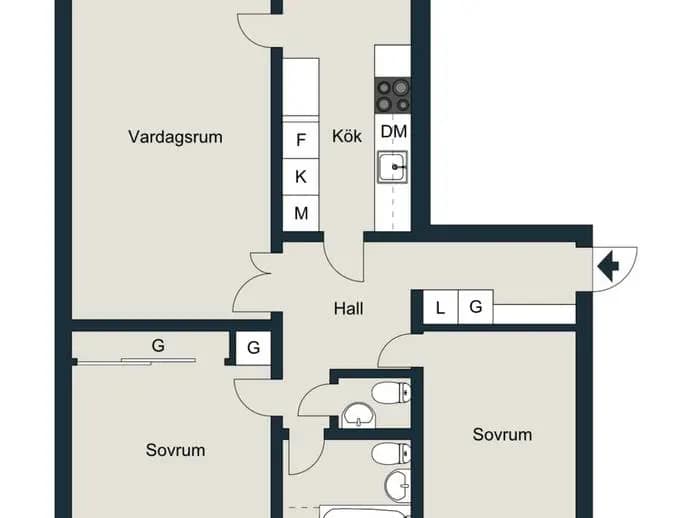 Floor plan for Skräddaretorpsvägen 25B