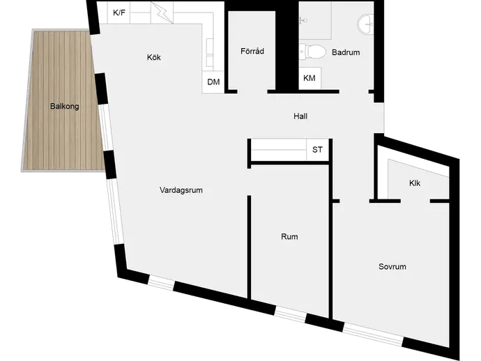 Floor plan for Finalgatan 15B