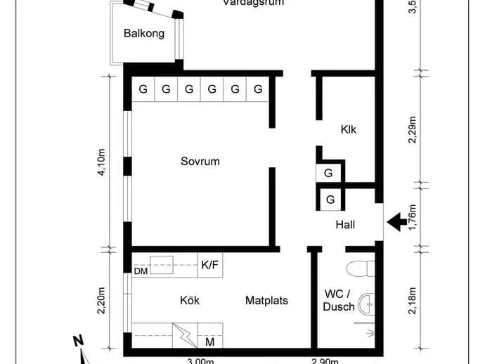 Planritning för Munkhagsgatan 126