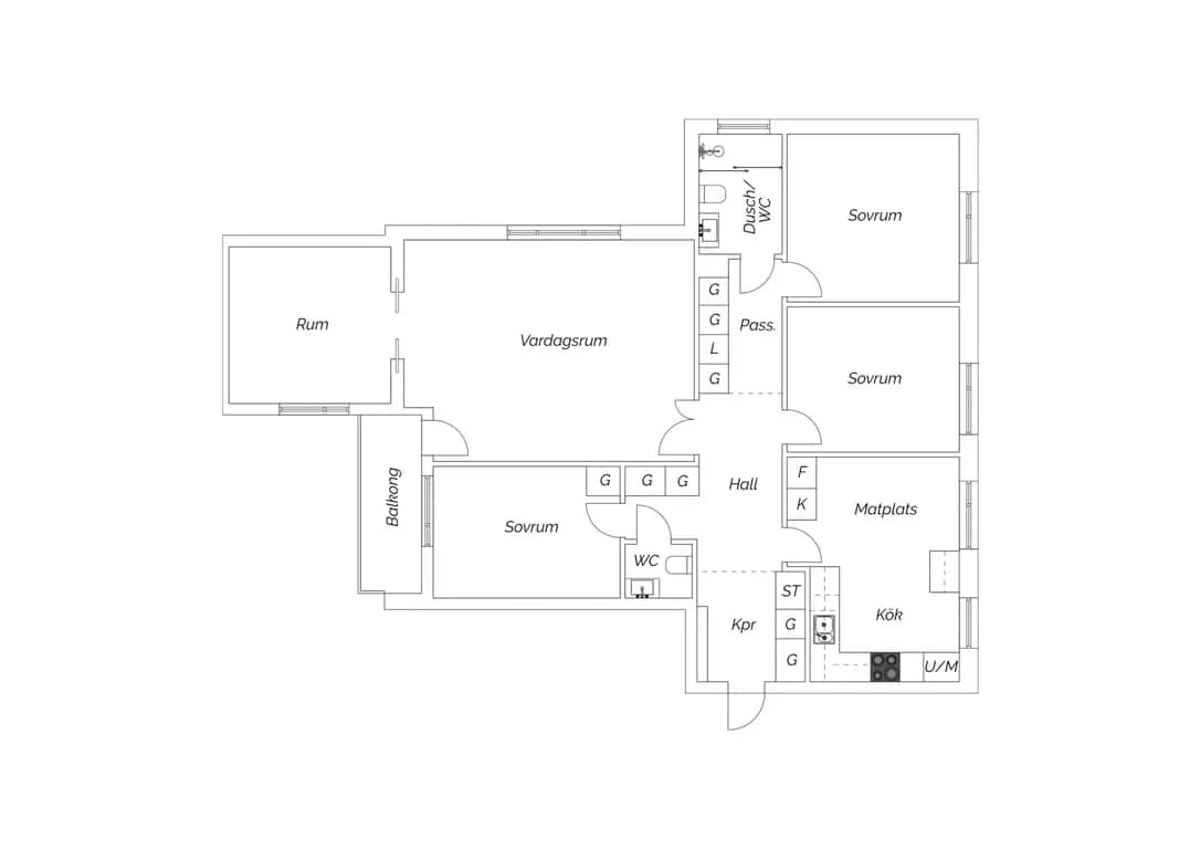 Planritning för Oxhagsvägen 4C