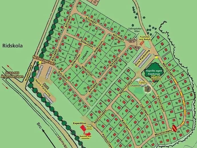 Planritning för Lotten Dillkronan 10 - Aspviks kolonistugeområde, Husbyvägen 2