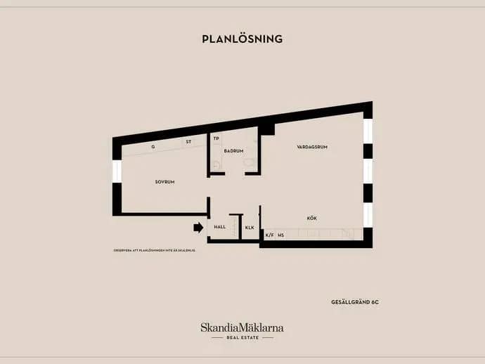 Floor plan for Gesällgränd 6C
