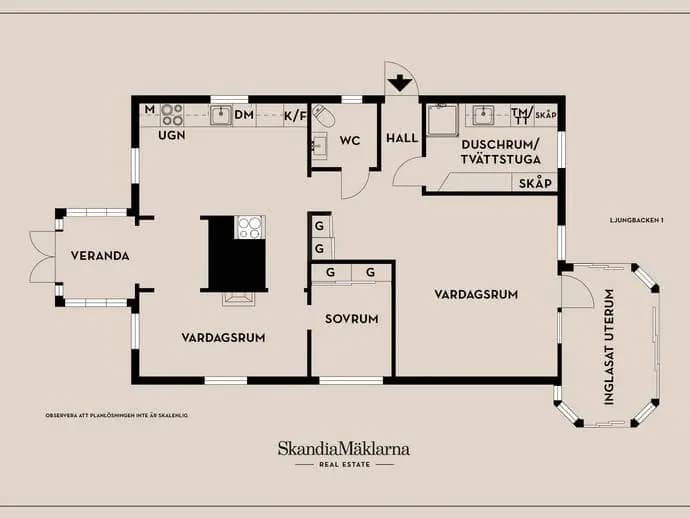 Floor plan for Ljungbacken 1