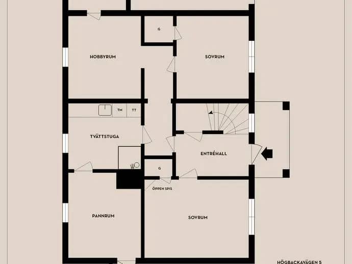 Planritning för Villavägen 8