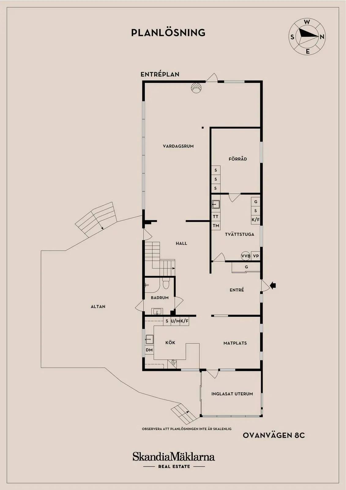 Planritning för Ovanvägen 8C