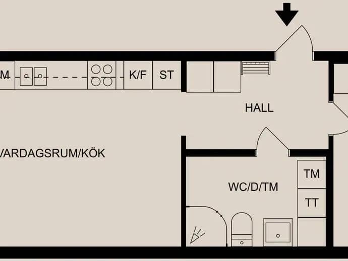 Planritning för Rodgagatan 3