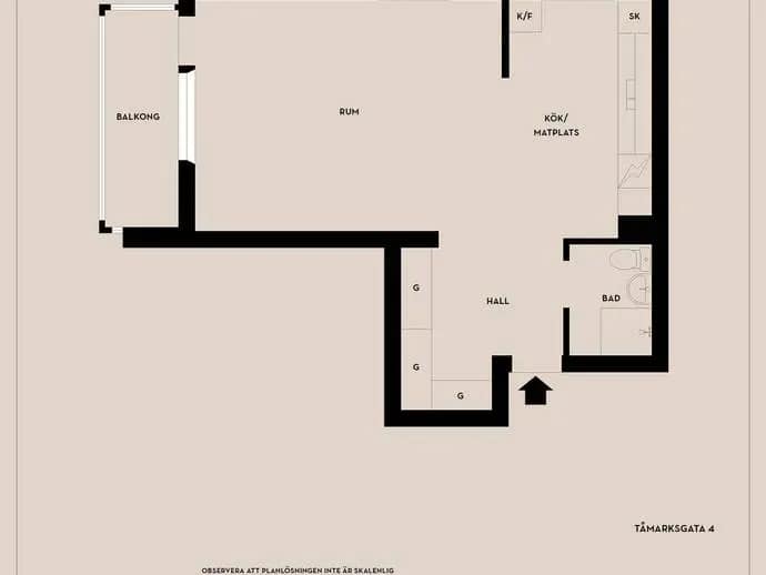 Floor plan for Tåmarksgatan 4