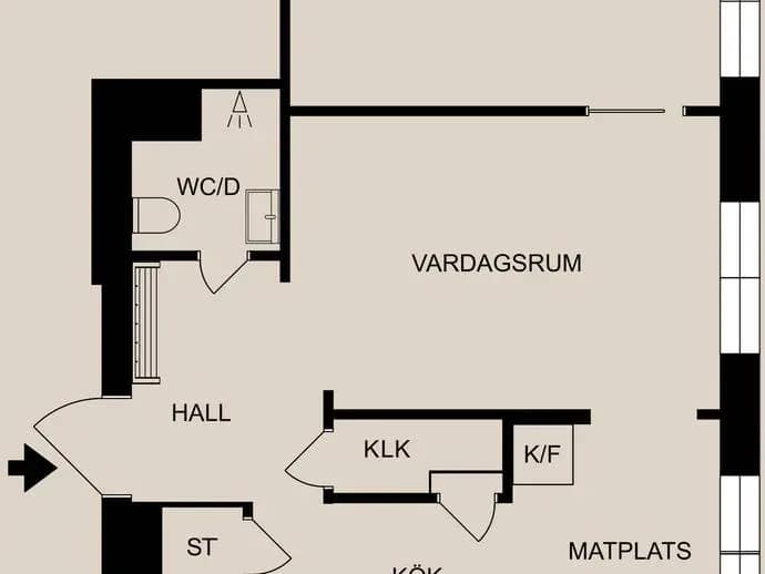 Planritning för Vikbolandsgatan 3