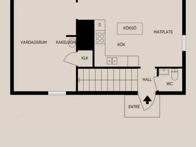 Planritning för Hillevägen 5B