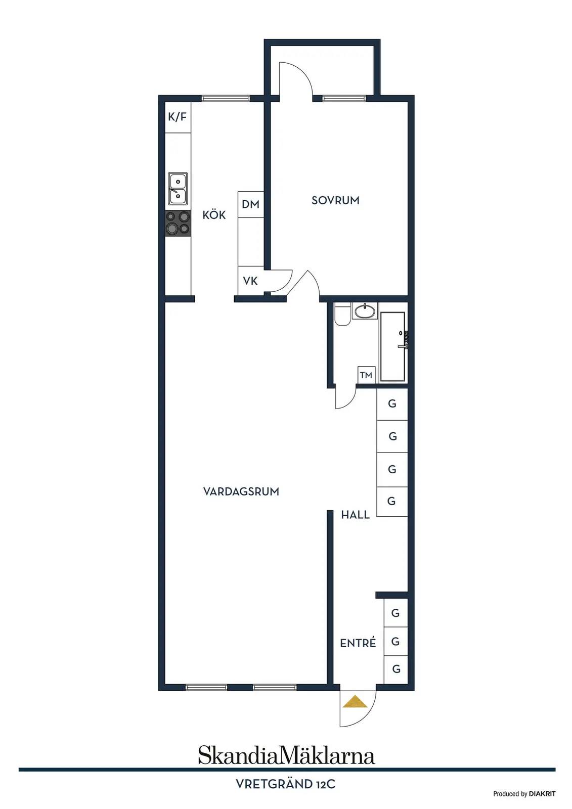 Floor plan for Vretgränd 12C