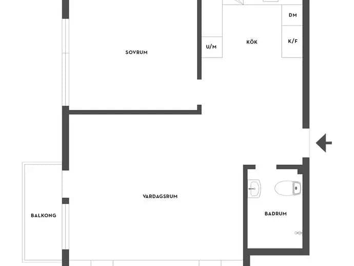 Floor plan for Intagsgatan 5A