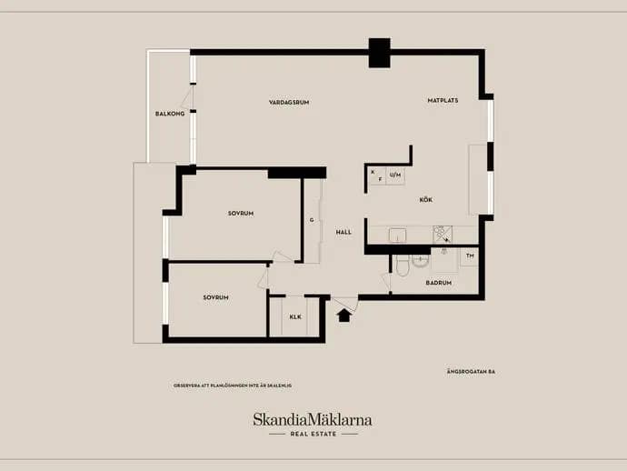Floor plan for Ängsrogatan 8A