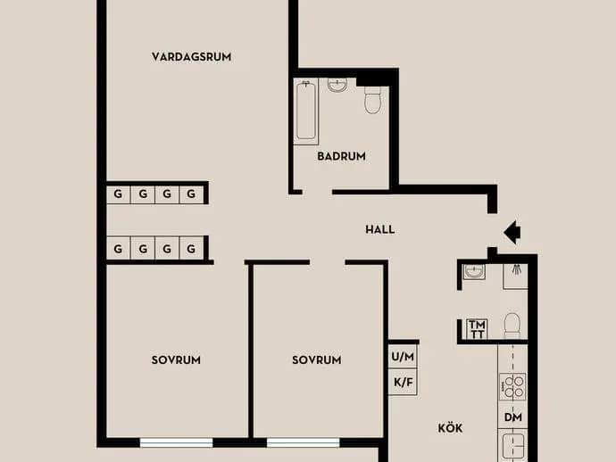 Planritning för Krysshammarvägen 38