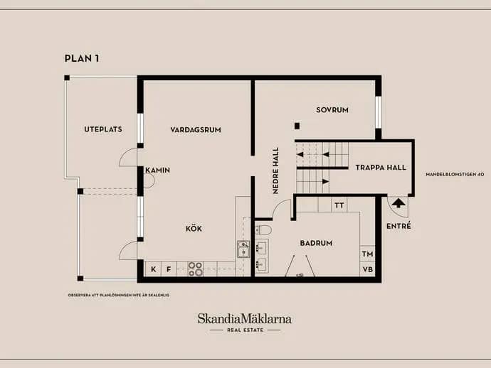 Planritning för Mandelblomstigen 40