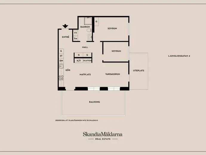 Floor plan for Ljunglidsgatan 4
