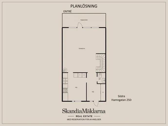 Floor plan for Södra Hamngatan 25D