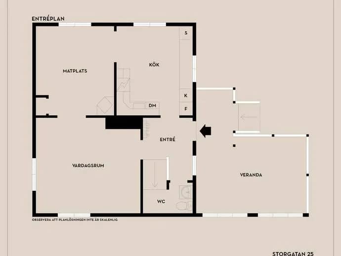 Floor plan for Storgatan 25
