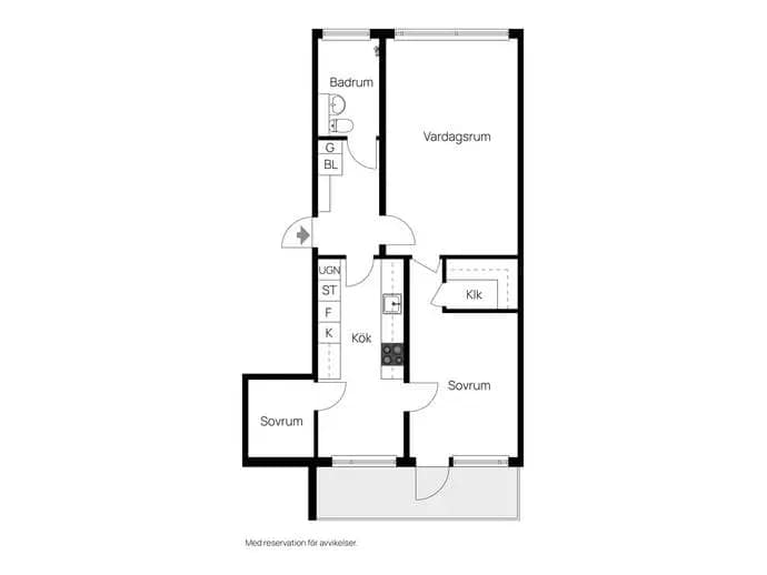 Floor plan for Nackstavägen 32B
