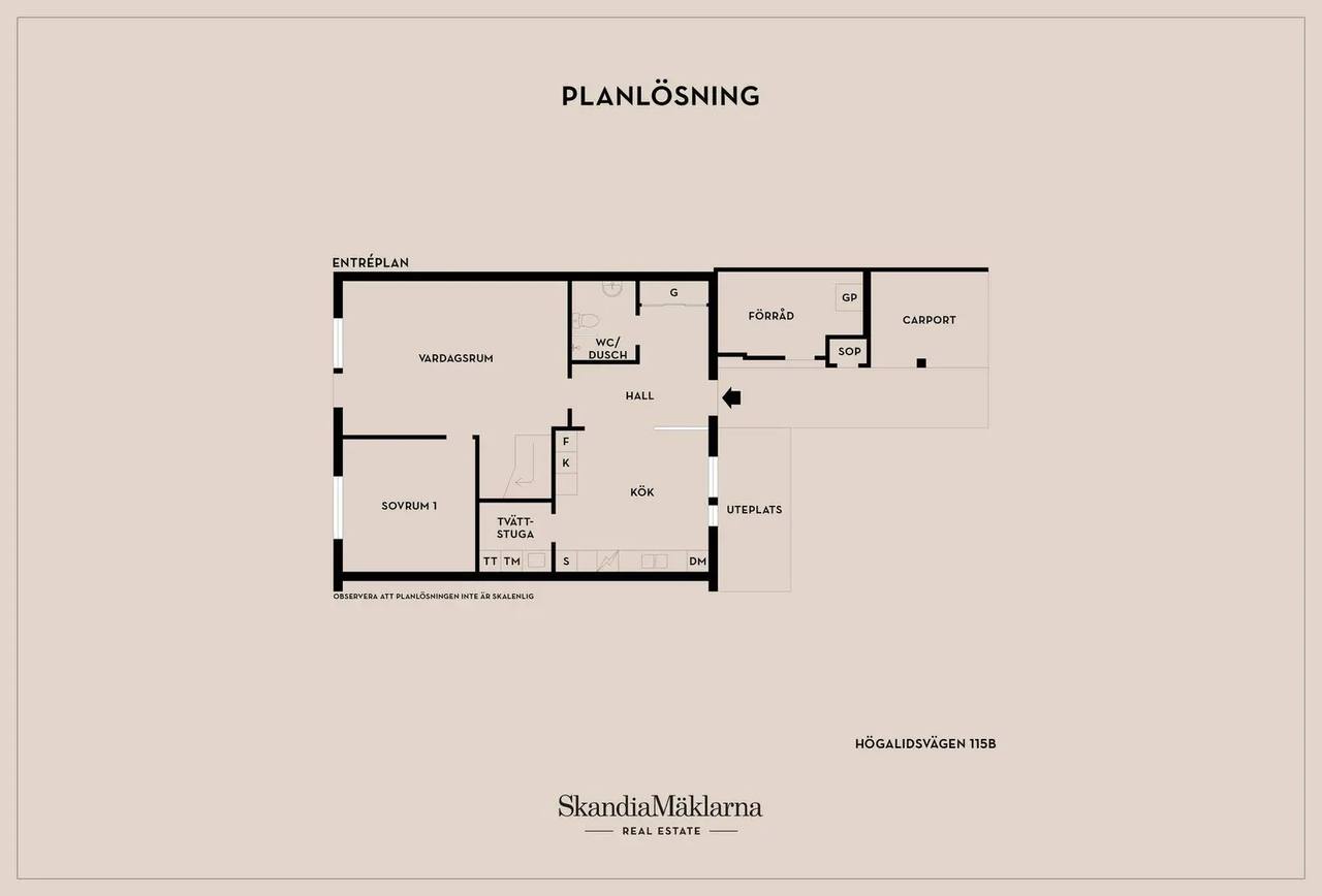 Planritning för Högalidsvägen 115B