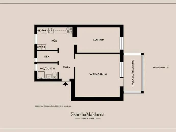 Floor plan for Huldregatan 12B