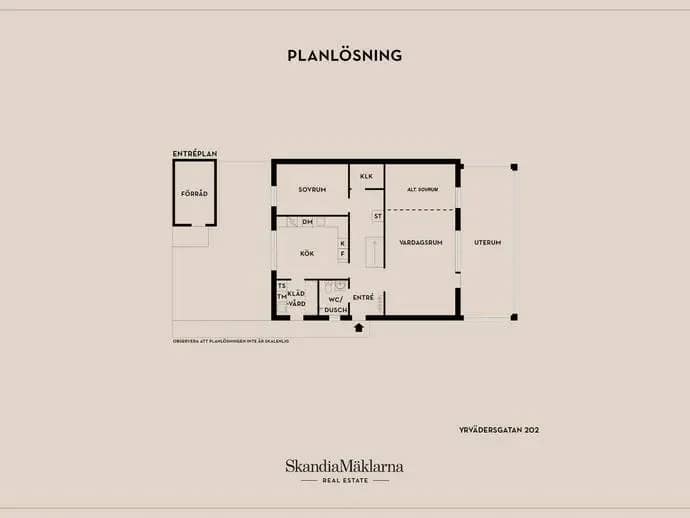 Floor plan for Yrvädersgatan 202