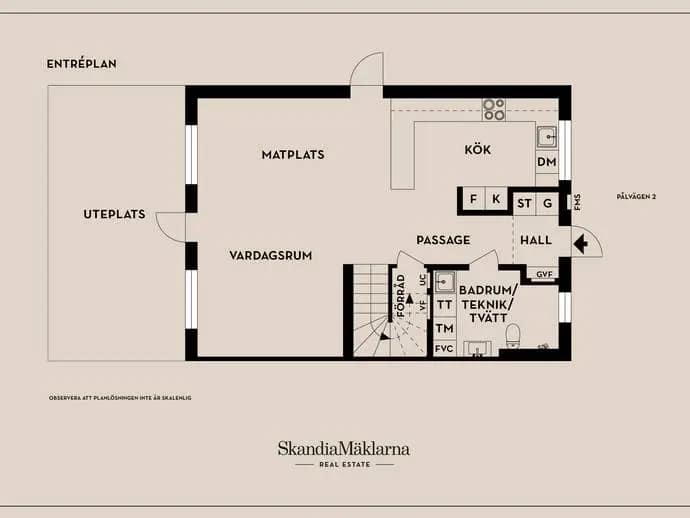 Floor plan for Pålvägen 2A m.fl