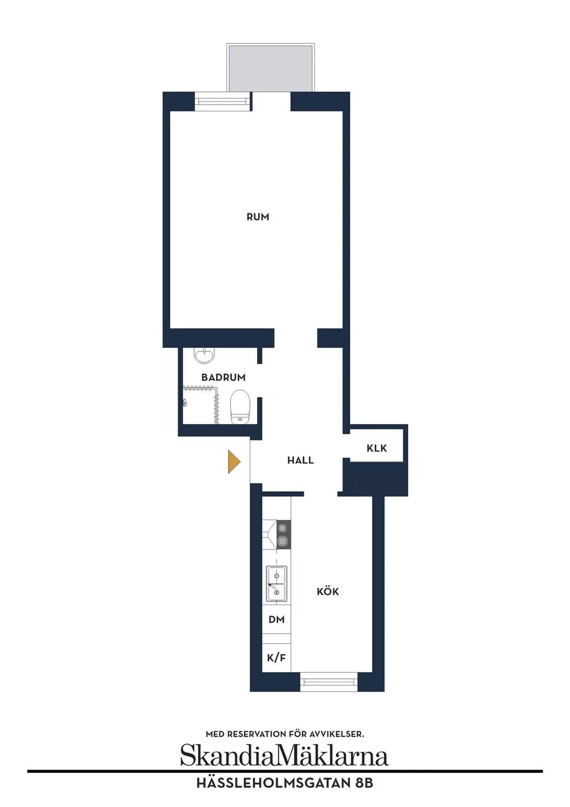 Planritning för Hässleholmsgatan 8B