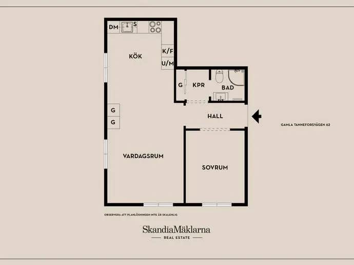 Planritning för Gamla Tanneforsvägen 62