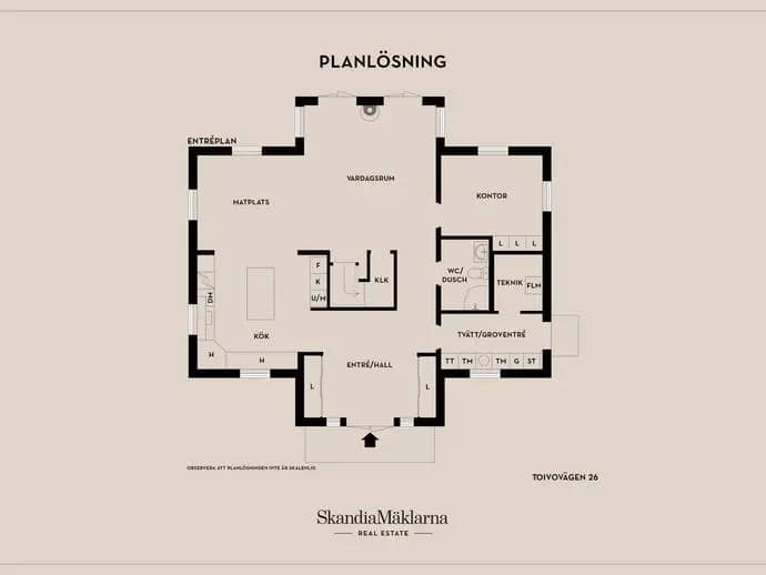 Floor plan for Toivovägen 26