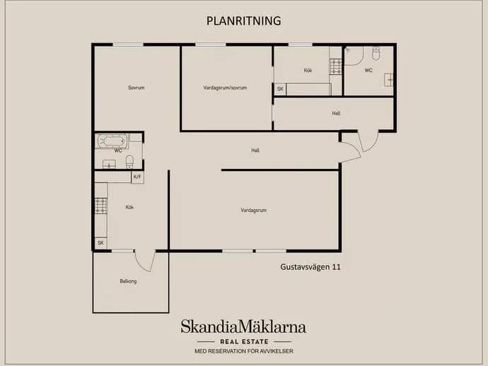 Floor plan for Gustavsvägen 11