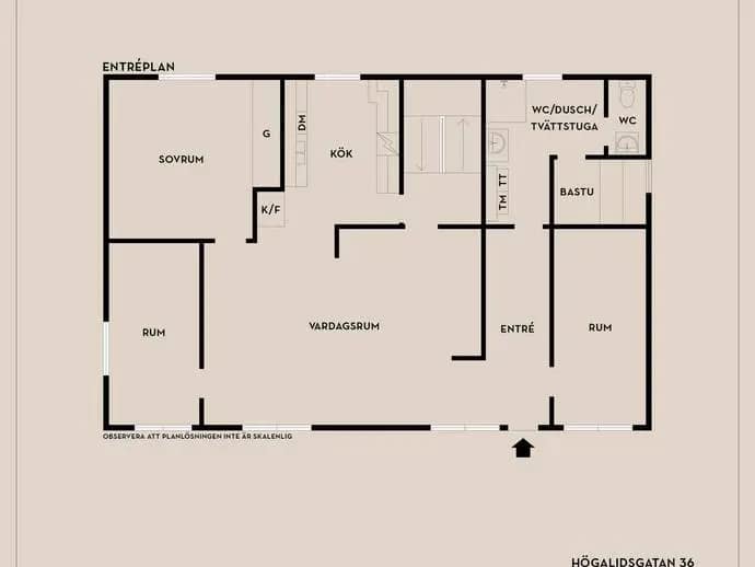 Planritning för Högalidsgatan 36