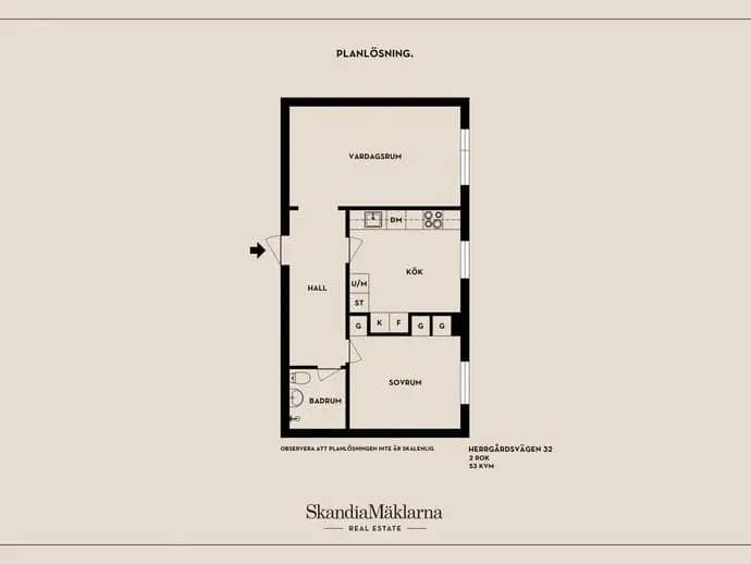 Planritning för Herrgårdsvägen 32
