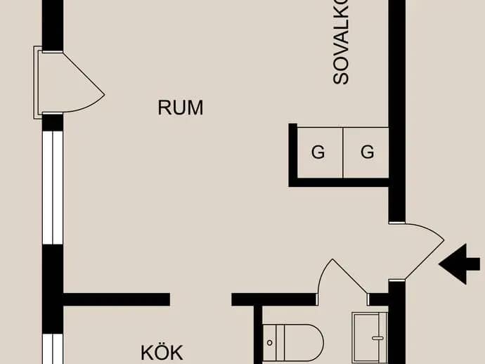 Planritning för Södra Storängsvägen 54A